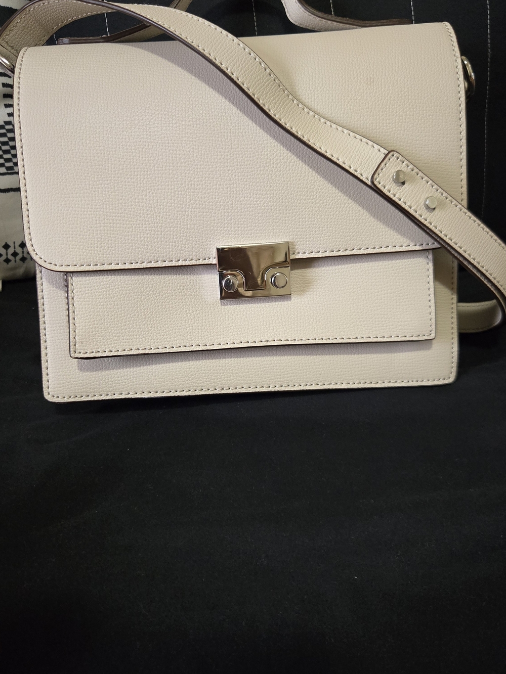 Loeffler Randall Cream Leather Satchel with Silver Hardware - Picture 4 of 6